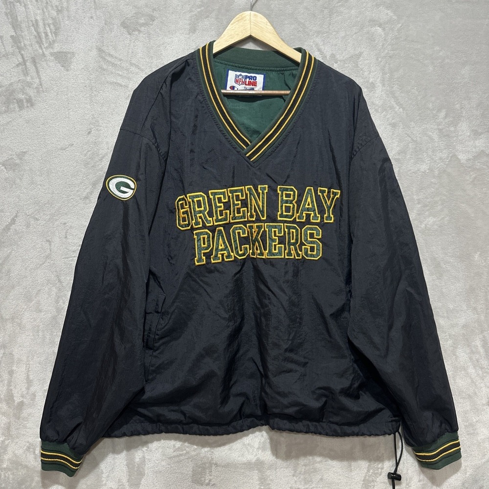 VTG Champion Pro Line Green Bay Packers Pullover Jacket Men's XL NFL Football